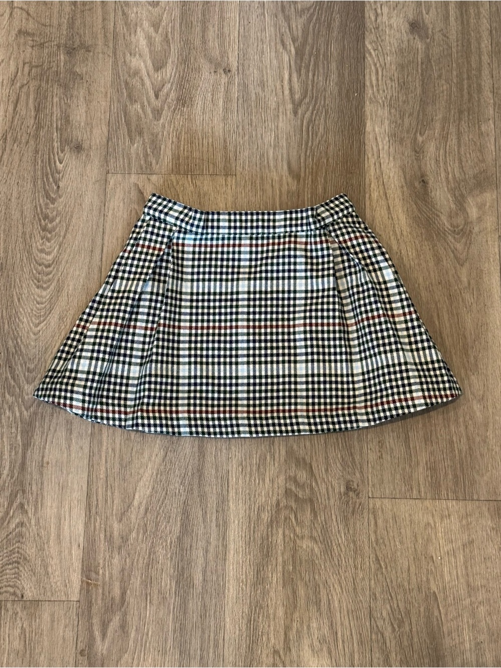 The Beaufort Bonnet Company Black & White Plaid Circle Skirt with Rust Accents